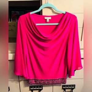 Chico's Fuchsia Drape Neck Blouse